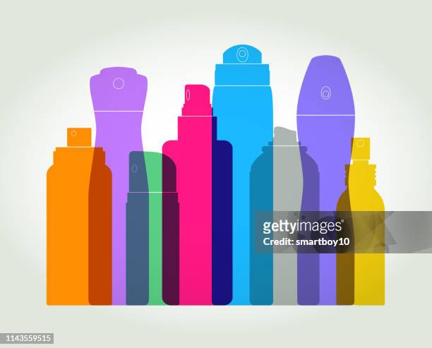 deodorant spray - aerosol can stock illustrations