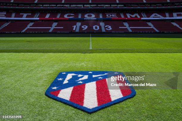 View of Wanda Metropolitano stadium during an open doors media day ahead of the 2019 UEFA Champions League Final. The final match will be played at...