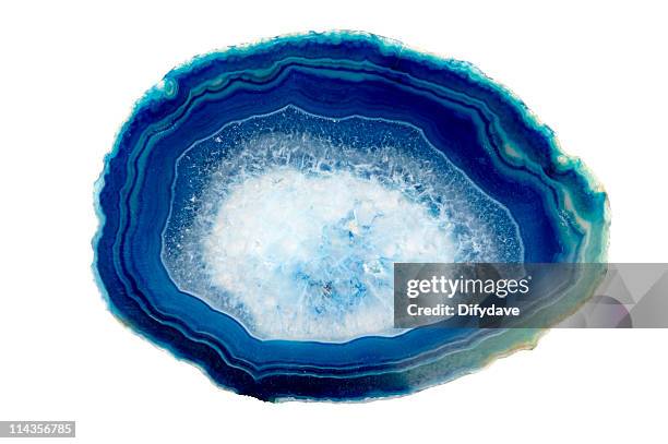 slice of agate crystal - cross-section-geode stock pictures, royalty-free photos & images