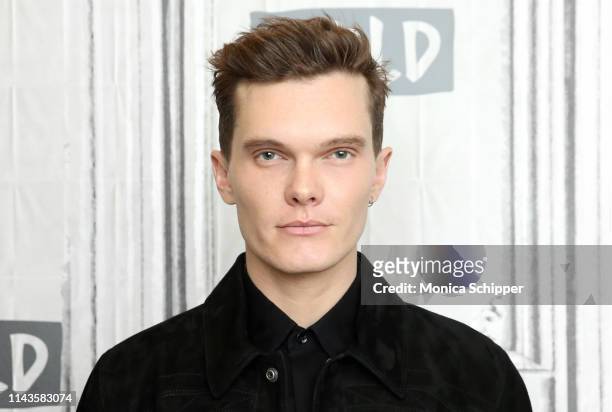 Actor Luke Baines visits Build Brunch to discuss the television show "Shadowhunters", at Build Studio on April 18, 2019 in New York City.