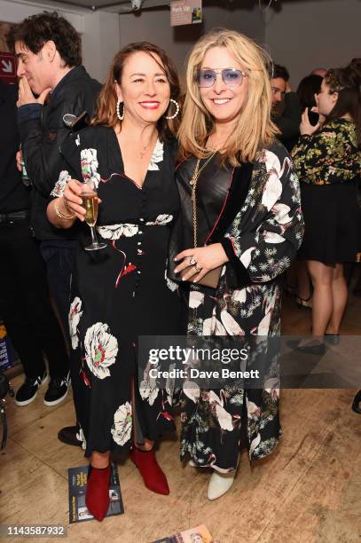 Arabella Weir and Tracy-Ann Oberman attend the press night performance of "The Last Temptation Of Boris Johnson" at The Park Theatre on May 13, 2019...