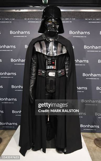 Darth Vader from "Star Wars: Episode V - The Empire Strikes Back" that will be auctioned by Bonhams auctioneers on May 14 as part of the "Wonders of...