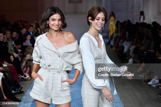 Model walks the runway during the We Are Kindred show at Mercedes-Benz Fashion Week Resort 20 Collections at Carriageworks on May 14, 2019 in Sydney,...