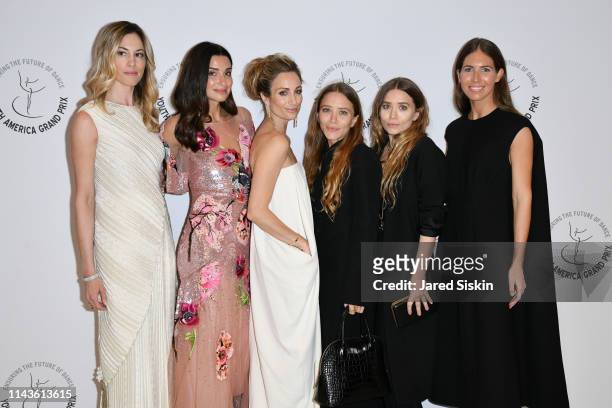 Lesley Thompson Vecsler, Candice Miller, Marcella Guarino Hymowitz, Mary Kate Olsen, Ashley Olsen and Colby Mugrabi attend YAGP's 20th Anniversary...