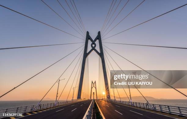 hong kong-zhuhai-macau bridge - macao stock pictures, royalty-free photos & images