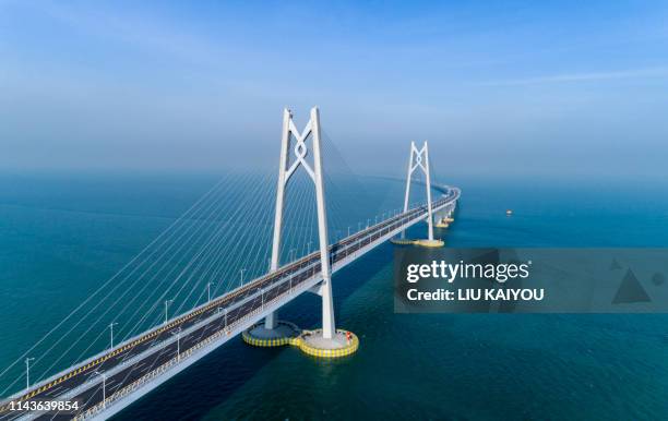 hong kong-zhuhai-macau bridge - pearl river delta stock pictures, royalty-free photos & images