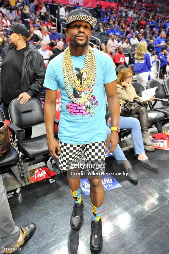 Celebrities At The Golden State Warriors v Los Angeles Clippers - Game Three