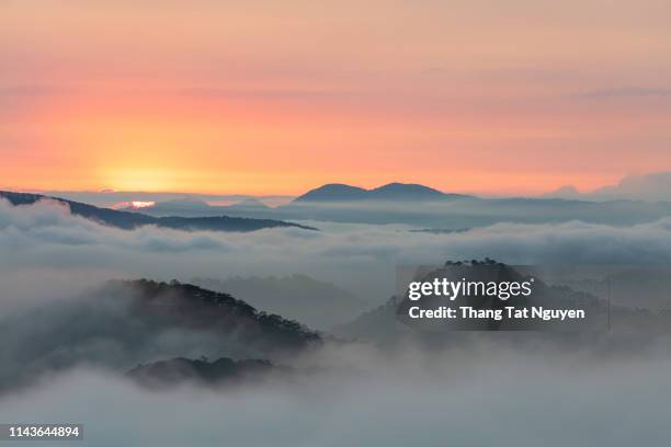 mountain of cloud at dawn - smokey mountain spring stock pictures, royalty-free photos & images