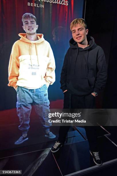 Mike Singer during the inauguration of his hologram at Madame Tussauds on May 14, 2019 in Berlin, Germany.