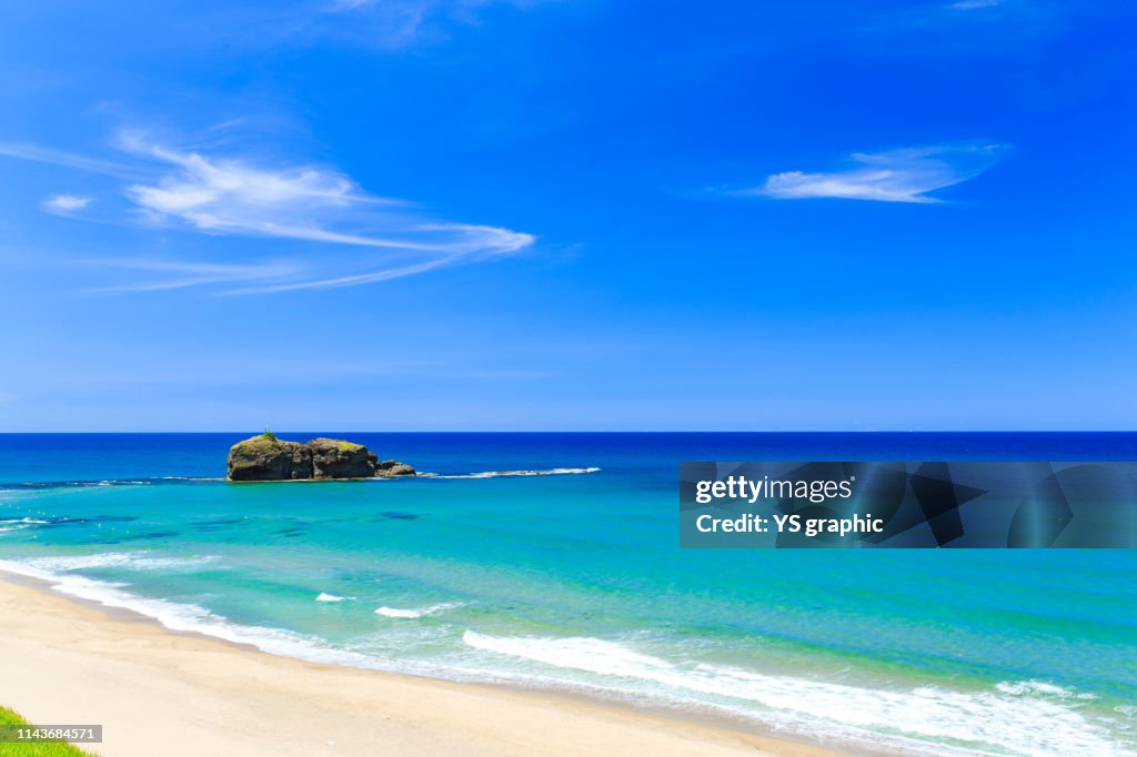 Japanese beautiful blue sea