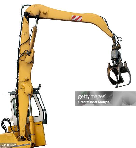 grab loader isolated on white - claw machine stock pictures, royalty-free photos & images