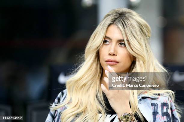 Wanda Nara , wife and football agent of Mauro Icardi, attends the Serie A match between FC Internazionale and Ac Chievo Verona. Fc Internazionale...