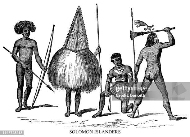 solomon islanders - solomon islands stock illustrations