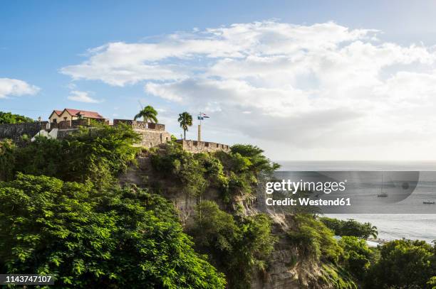 caribbean, netherland antilles, st. eustatius, oranjestad, fort oranje - sint eustatius stock pictures, royalty-free photos & images