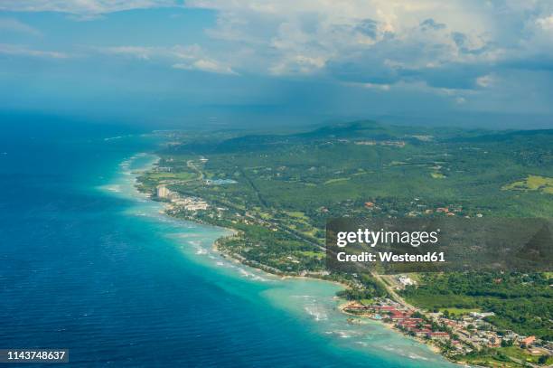 jamaica, aerial of montego bay - jamaica stock pictures, royalty-free photos & images