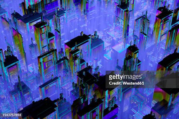 3d rendered illustration, microchip architecture such as a cpu under the microscope - urban sprawl stock illustrations