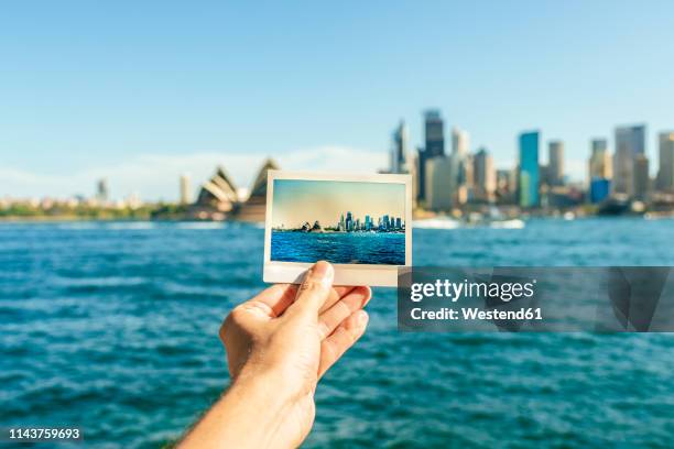 australia, new south wales, sydney, close-up of sydney landscape analog photography in front of sydney - sydney opera house bildbanksfoton och bilder