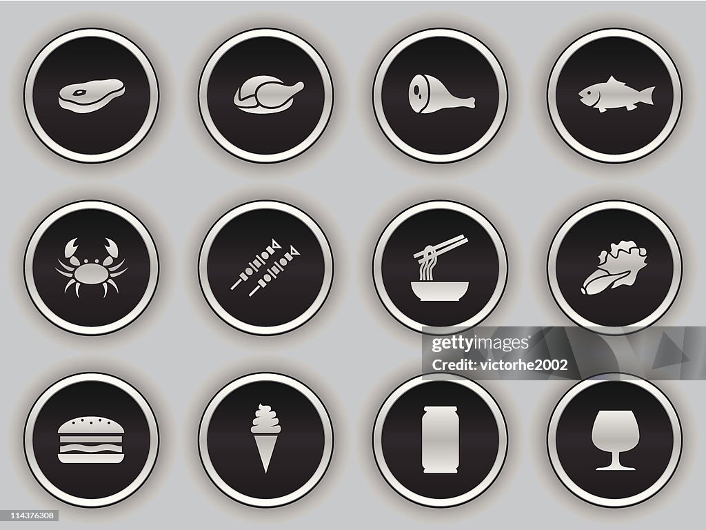 Black Button Sytle - Restaurant Icons