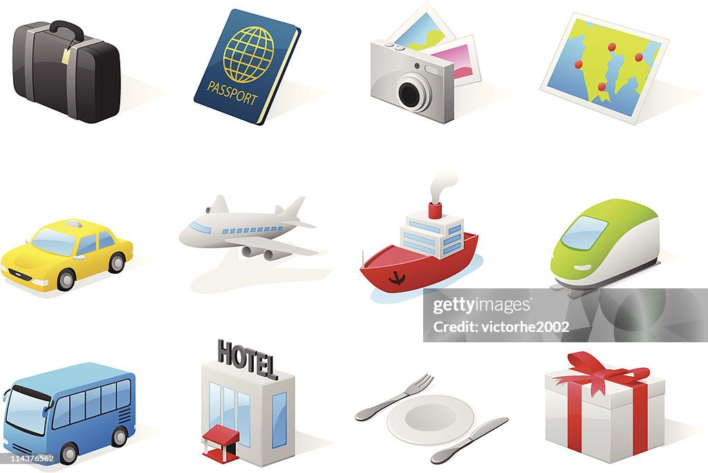 3 d iconos de viajes