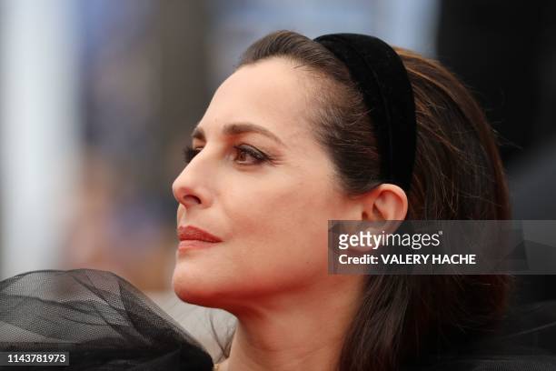 French actress Amira Casar poses as she arrives for the screening of the film "The Dead Don't Die" during the 72nd edition of the Cannes Film...