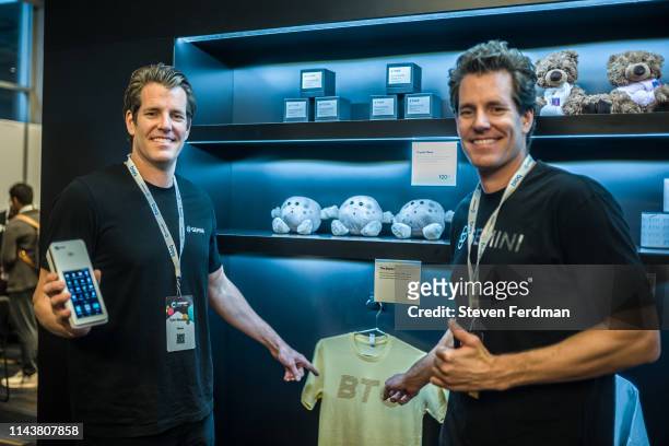 Gemini founders Cameron Winklevoss and Tyler Winklevoss attend Consensus 2019 at the Hilton Midtown on May 13, 2019 in New York City.