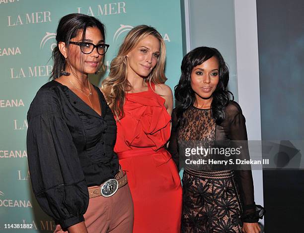Designer Rachel Roy, Molly Sims and actress Kerry Washington attend World Ocean Day 2011 celebrated by La Mer and Oceana at Affirmation Arts on May...