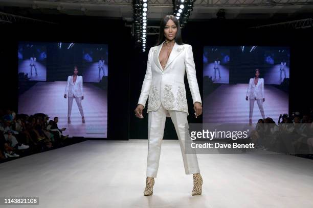 Naomi Campbell attends day one of Arise Fashion Week on April 19, 2019 in Lagos, Nigeria.