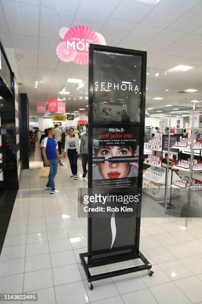 Signage at the launch of Kat Von D Beauty Go Big Or Go Home Mascara at Sephora inside JC Penney at Kings Plaza Shopping Mall in Brooklyn on April 19,...
