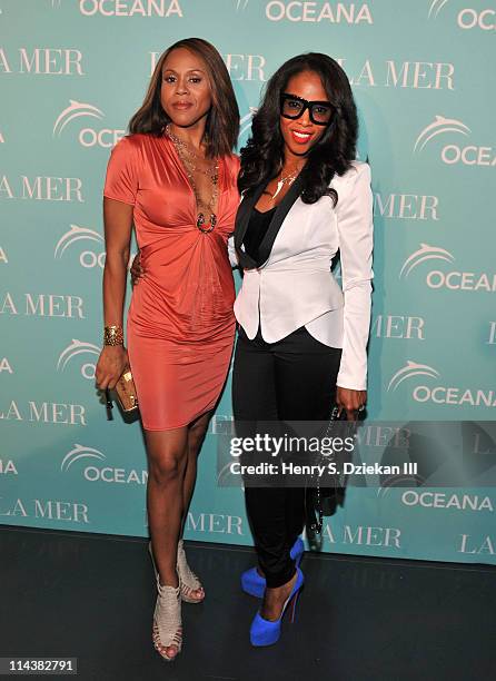 Deborah Cox and June Ambrose attend World Ocean Day 2011 celebrated by La Mer and Oceana at Affirmation Arts on May 18, 2011 in New York City.