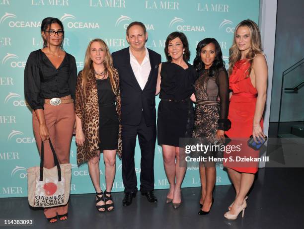 Rachel Roy, Susan Cohn Rockefeller, John Dempsey, President of La Mer Maureen Case, Kerry Washington and Molly Sims attend World Ocean Day 2011...