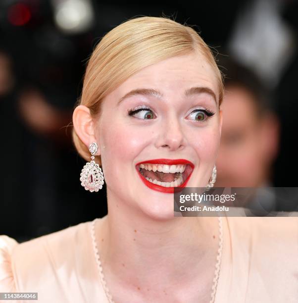 Jury member US actress Elle Fanning arrives for the screening of the film ÔThe Dead Don't Die' and the Opening Ceremony at the 72nd annual Cannes...