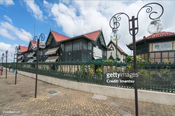 the adolpho lisboa municipal market in manaus, brazil - manaus stock pictures, royalty-free photos & images