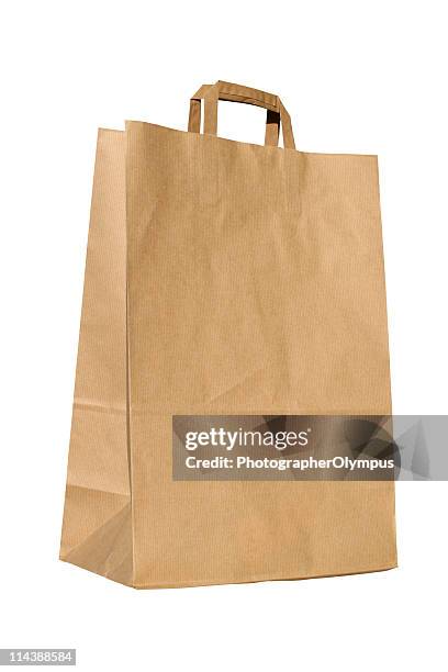 isolato shopping bag - busta di carta foto e immagini stock