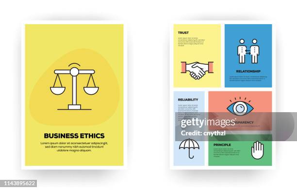 business ethics infographic - true events stock illustrations