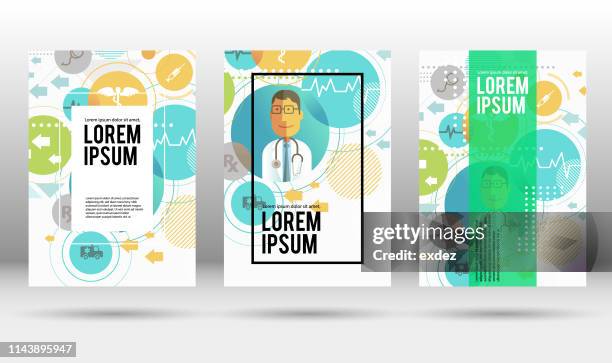 stockillustraties, clipart, cartoons en iconen met medische cover design template - boekomslag