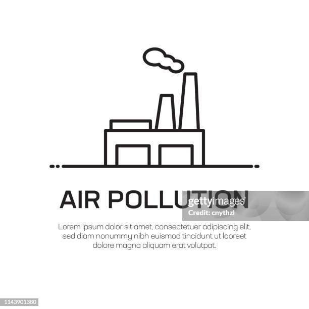 air pollution vector line icon - simple thin line icon, premium quality design element - smog icon stock illustrations