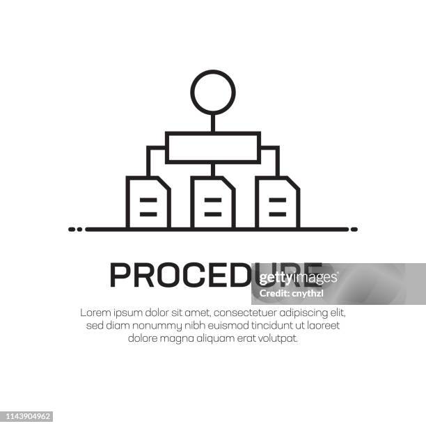 procedure vector line icon - simple thin line icon, premium quality design element - quality control approved stock illustrations