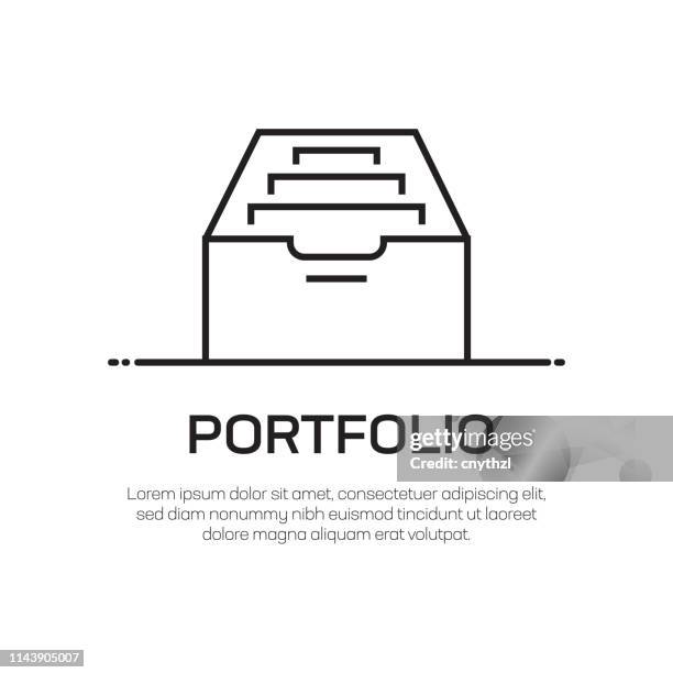 ilustrações de stock, clip art, desenhos animados e ícones de portfolio vector line icon - simple thin line icon, premium quality design element - open suitcase