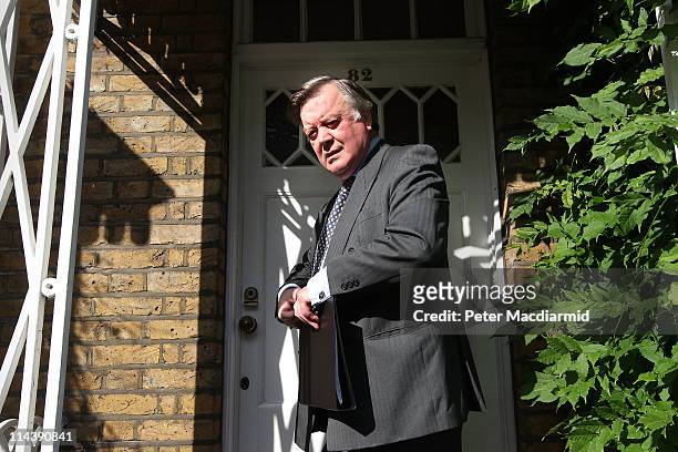 Justice Secretary Kenneth Clarke leaves home on May 19, 2011 in London, England. Mr Clarke is facing criticism over his comments on rape during a...