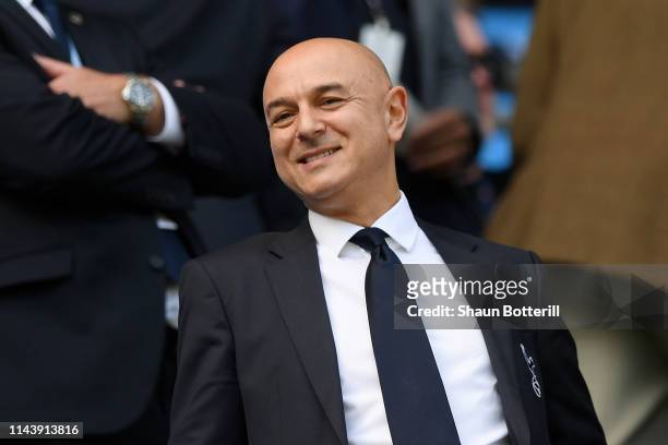 Daniel Levy, Chairman of Tottenham Hotspur looks on prior to the Premier League match between Manchester City and Tottenham Hotspur at Etihad Stadium...