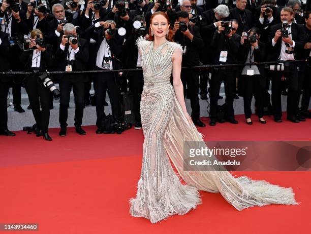 German model Barbara Meier arrives for the screening of the film 'The Dead Don't Die' and the Opening Ceremony at the 72nd annual Cannes Film...
