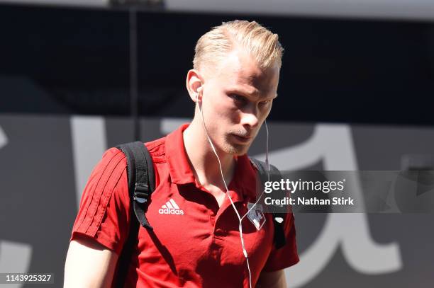 Pontus Dahlberg of Watford arrives at the stadium prior to the Premier League match between Huddersfield Town and Watford FC at John Smith's Stadium...