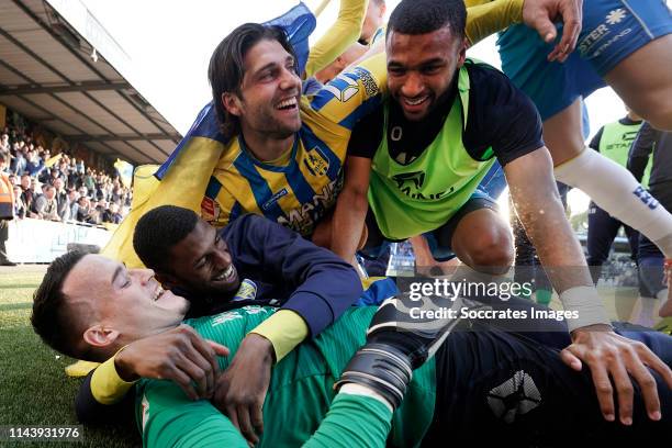 Etienne Vaessen of RKC Waalwijk, Sylla Sow of RKC Waalwijk, Paul Quasten of RKC Waalwijk during the Dutch Keuken Kampioen Divisie match between RKC...