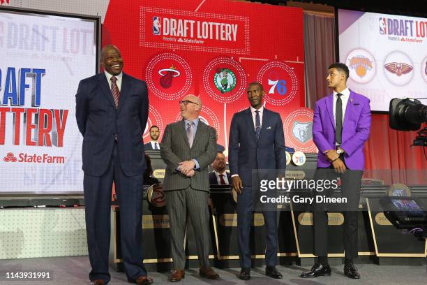 Patrick Ewing of the New York Knicks, David Griffin of the New Orleans Pelicans, Elliot Perry of the Memphis Grizzlies and Kyle Kuzma of the Los...