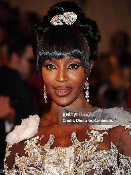 Model Naomi Campbell attends the "Alexander McQueen: Savage Beauty" Costume Institute Gala at The Metropolitan Museum of Art on May 2, 2011 in New...