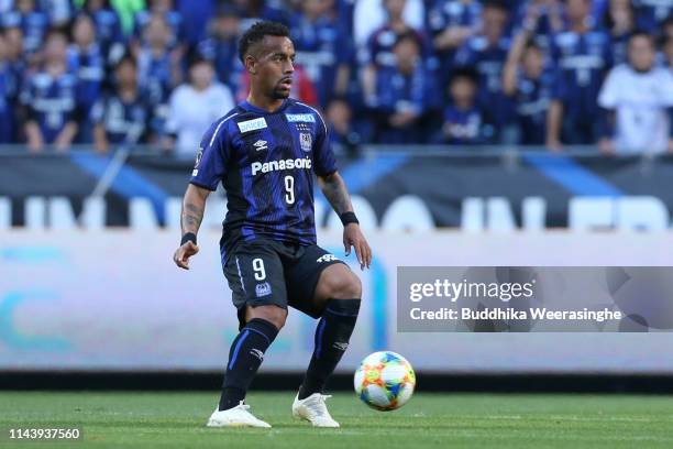 Ademilson of Gamba Osaka in action during the J.League J1 match between Gamba Osaka and Oita Trinita at Panasonic Stadium Suita on April 20, 2019 in...