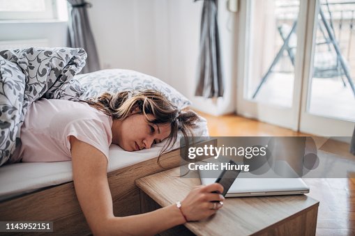 Sleepy young woman Sleepy young woman