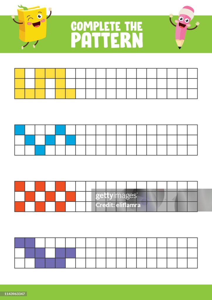 Colate Practice Pattern Vector Illustration Of Complete Pattern Exercise High-Res Vector ...