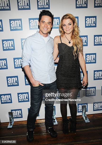 S Kevin Manno and Lenay Dunn attend a welcome party for new columnists at The Chelsea Room on May 18, 2011 in New York City.