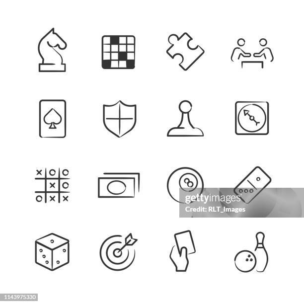 board game and puzzle icons—sketchy series - skittles game stock illustrations